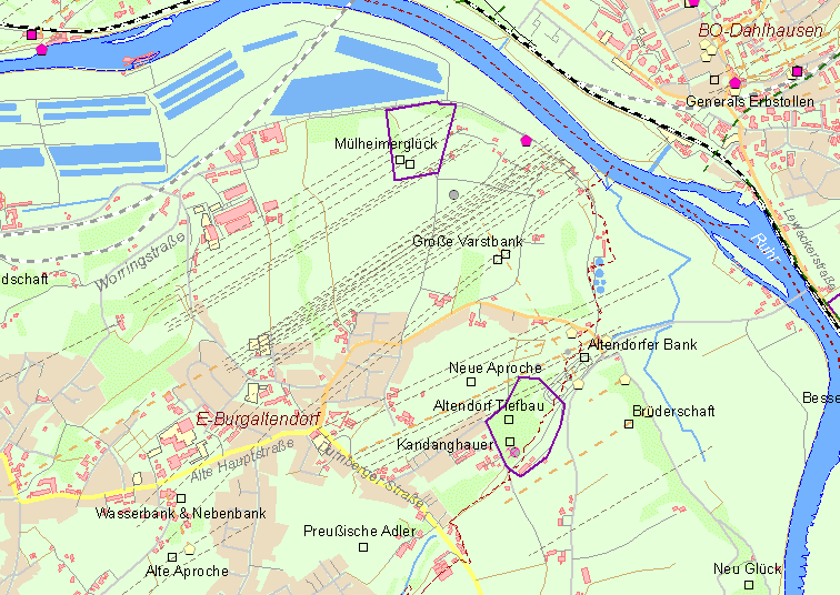 Karte Zeche Altendorf Tiefbau