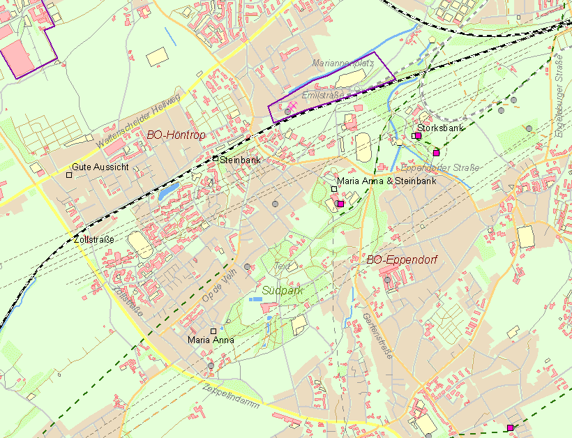 Karte Zeche Maria Anna & Steinbank