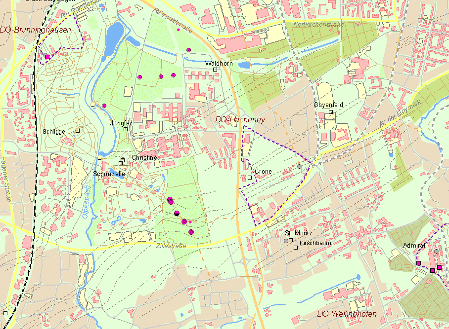 Karte Dortmund-Hacheney