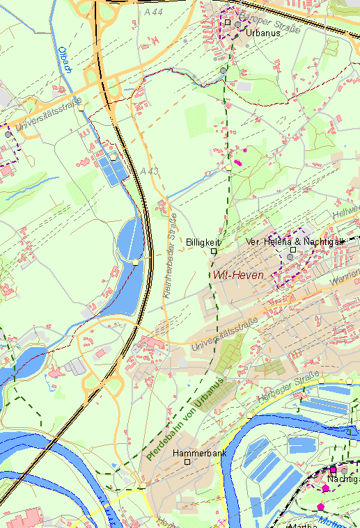 Aktuelle Karte Pferdebahn von Urbanus