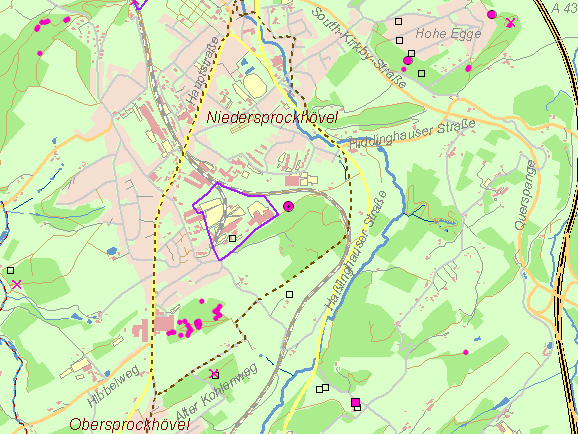 Historische Karte Kohlenweg von Nierenhof nach Karte Kohlenweg Sprockhövel-Elberfeld