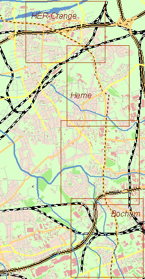 Gegenwartskarte Gahlener Kohlenweg