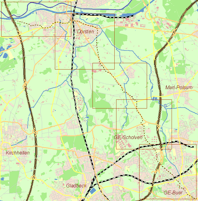 Gegenwartskarte Gahlener Kohlenweg