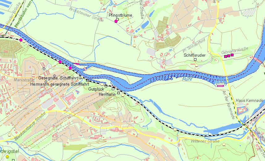 Karte Schleuse Blankenstein