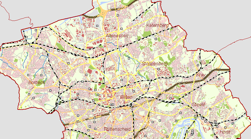 Übersichtskarte Essen Nord