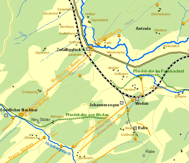 Historische Karte Zeche Johannessegen