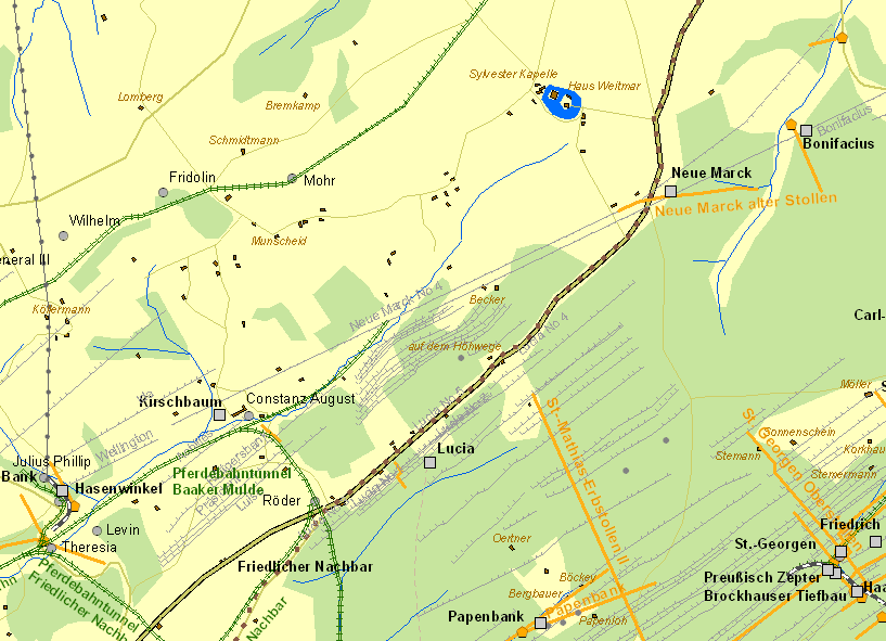 Historische Karte Bochum-Linden