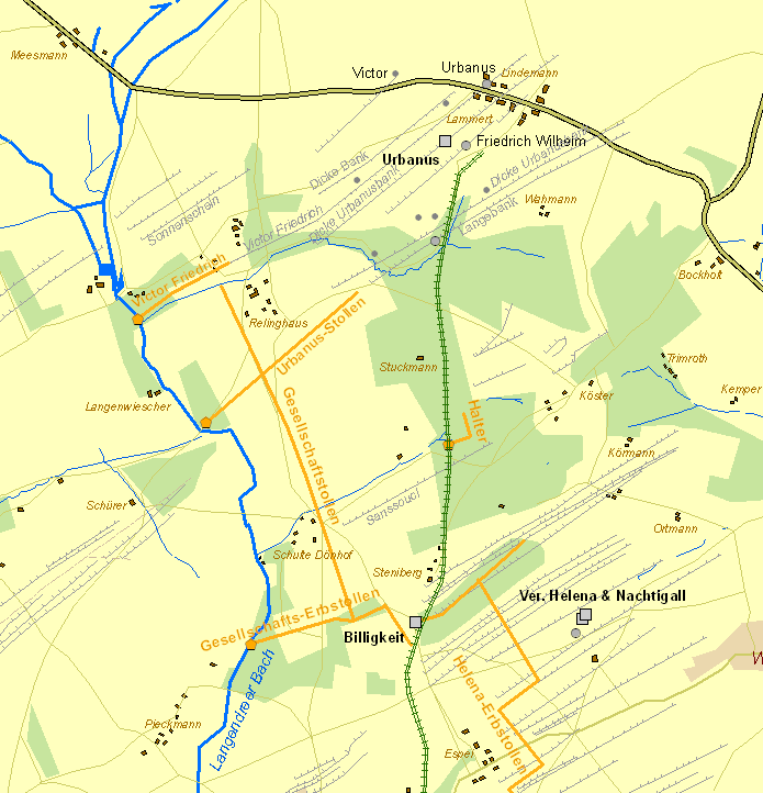 Historische Karte Zeche Urbanus