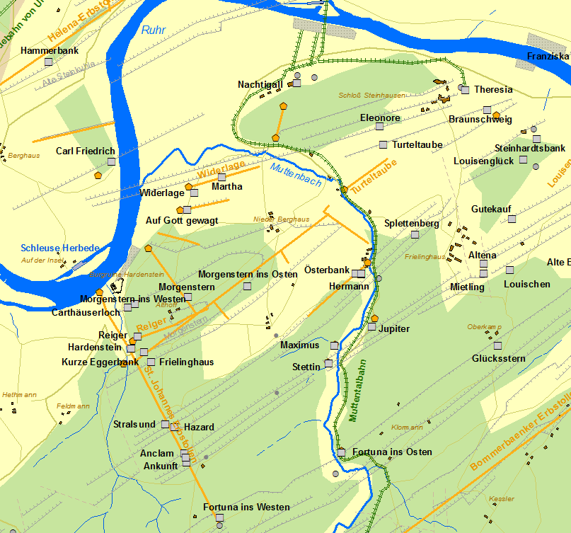 Historische Karte Hardenstein