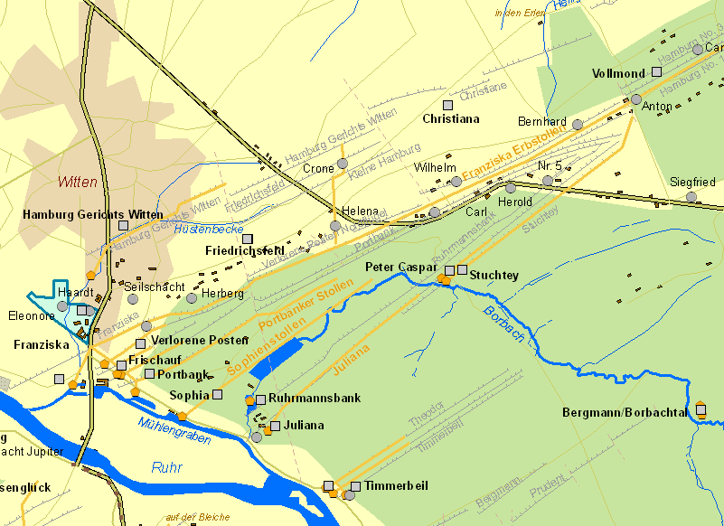 Historische Karte Zeche Porbank