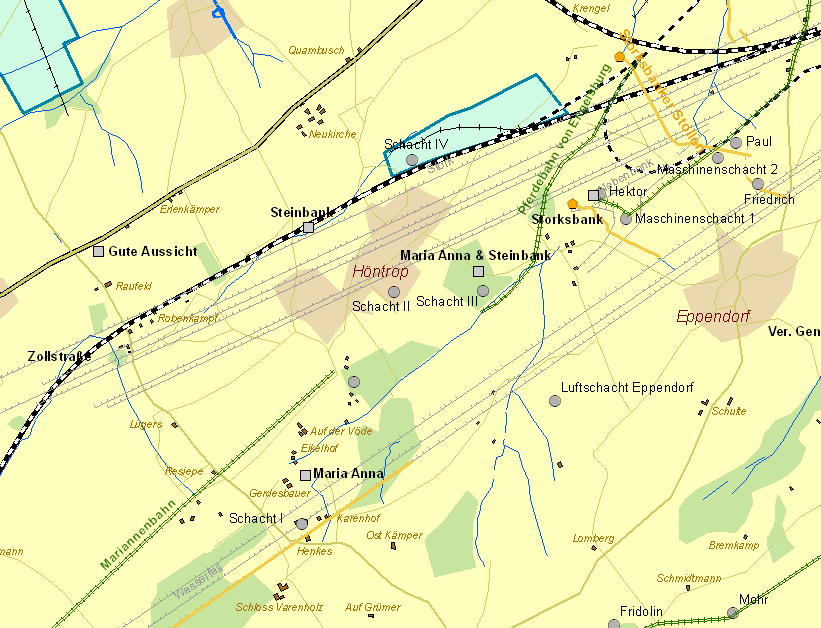 Historische Karte Zeche Maria Anna & Steinbank