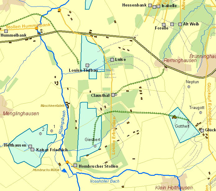 Historische Karte Zeche Louise