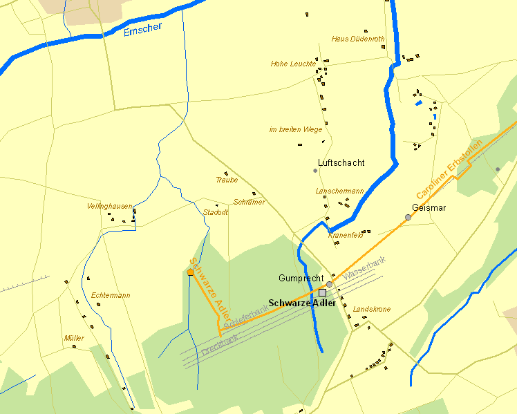 Historische Karte Schwarze Adler