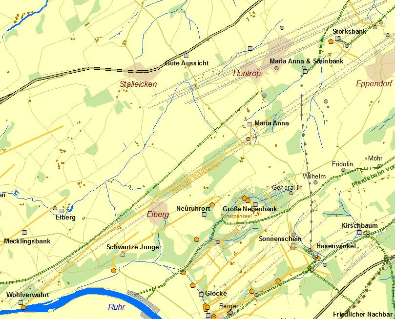 Historische Karte Horster Erbstollen