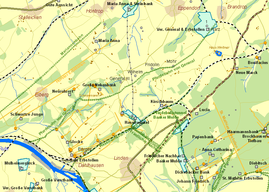 Historische Karte Generaler Pferdebahn