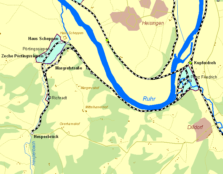 Historische Karte Hespertalbahn