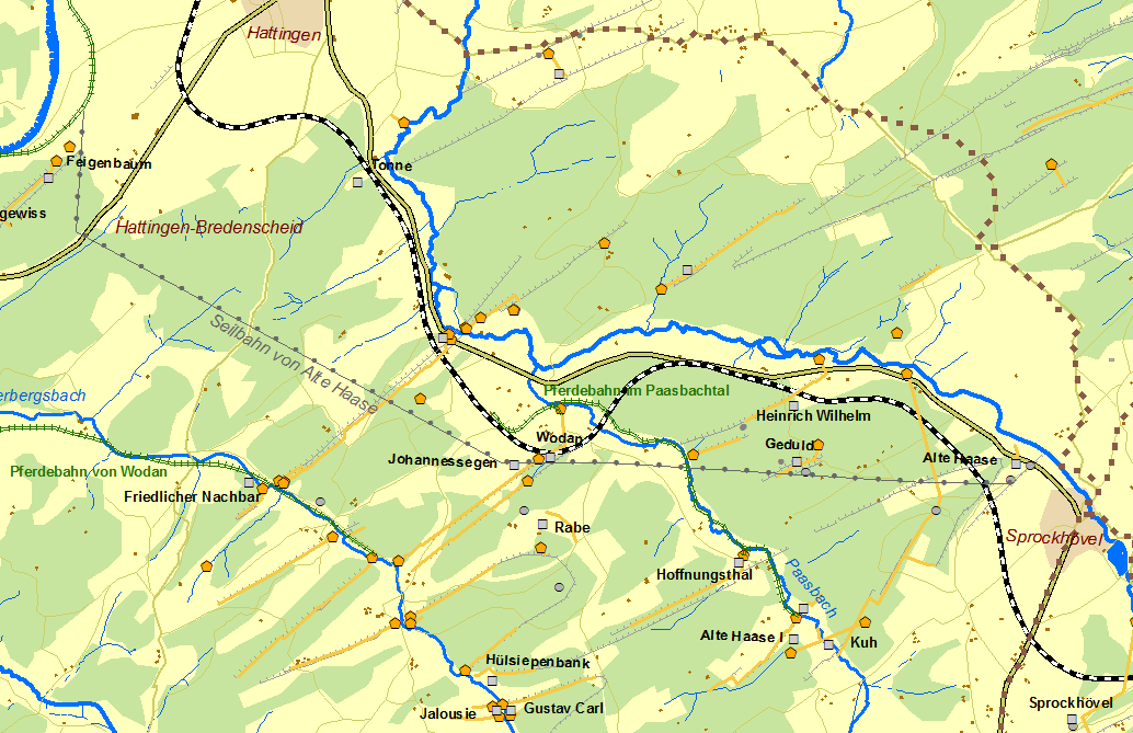 Historische Karte Seilbahn Alte Haase