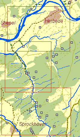 Historische Karte des Kohlenwegs von Herbede nach Sprockhövel