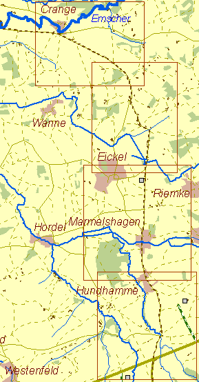 Historische Karte der Gahlenschen Kohlenstraße von Bochum nach Gahlen
