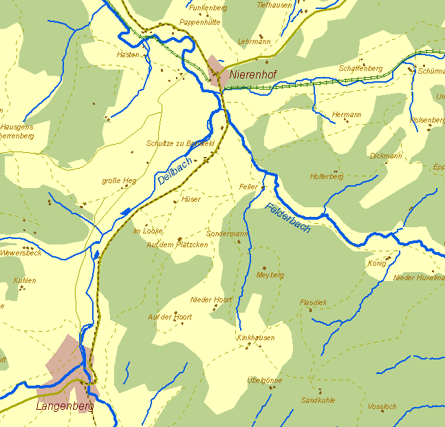 Historische Karte Kohlenweg bei Nierenhof