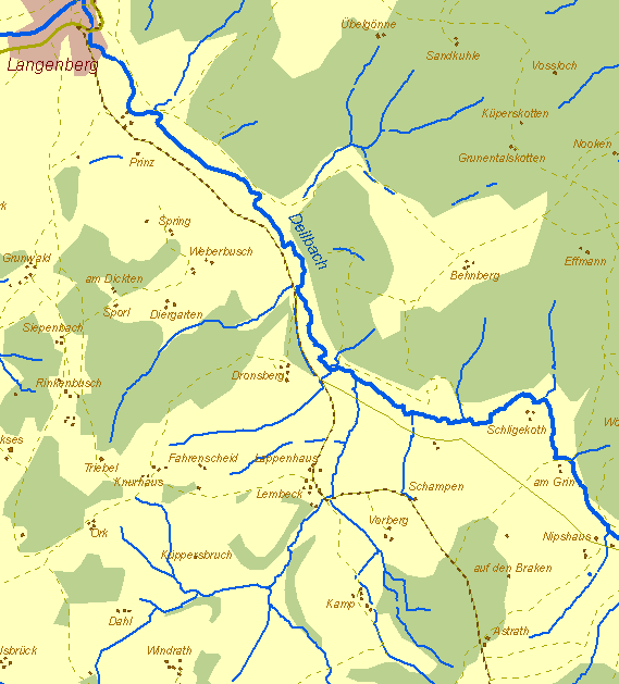 Historische Karte Kohlenweg bei Nordrath