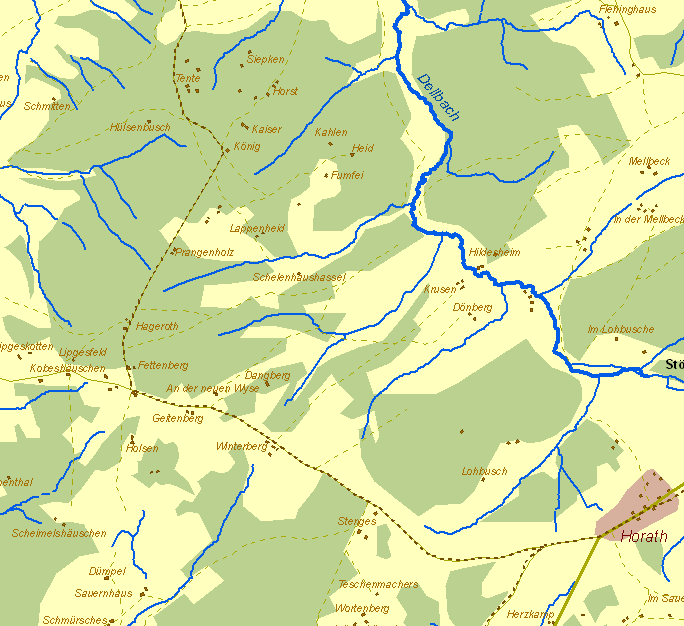 Historische Karte Kohlenweg bei Horath