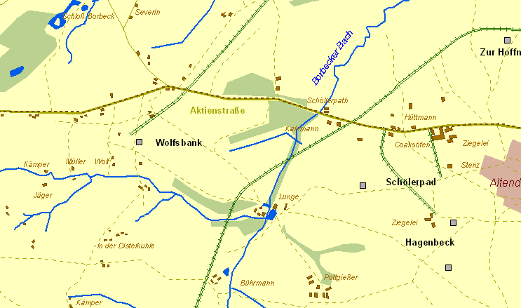 Historische Karte Aktienstraße