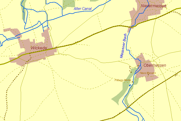 Historische Karte Niederhofer Kohlenweg - Wickede