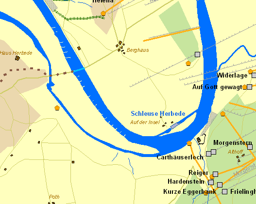 Historische Karte Schleuse Herbede