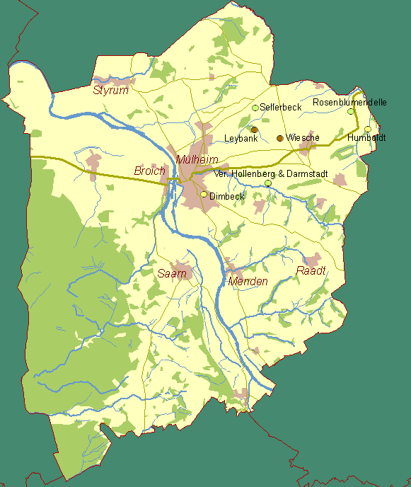 Historische Karte von Mülheim a.d. Ruhr
