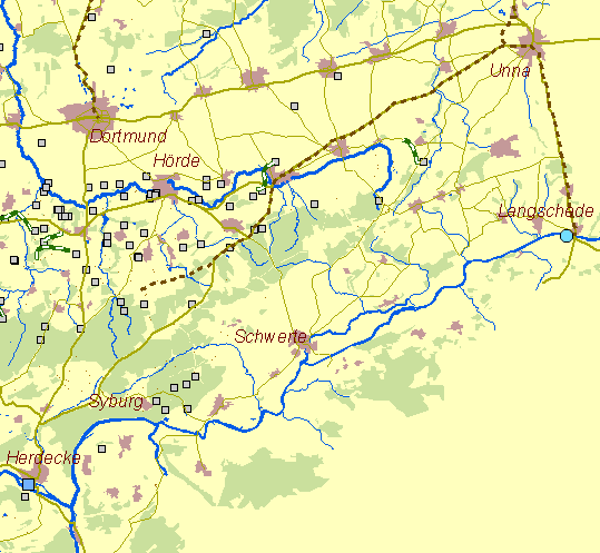 Übersichtskarte Ruhr zwischen Langschede und Historische Karte der Ruhr zwischen Langschede und Herdecke
