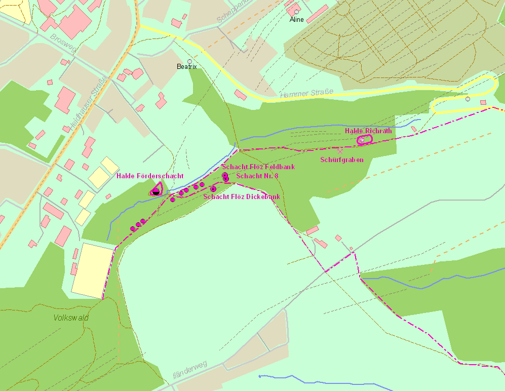 Umgebungskarte Essener Volkswald